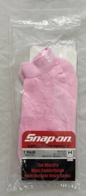Snap-on Tools Pink Low Profile Work Socks Size M USA Made NWT Men 5-9 Women 6-10 - Image 1 of 4