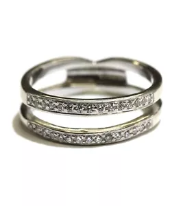 14k white gold .30ct VS G diamond bridal jacket 6.7g estate wedding band 10.75 - Picture 1 of 10