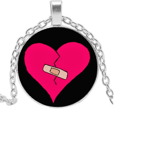 CHROME HEARTS broken heart mend love Pendant 925 Sterling Silver 20" Necklace G Award Art