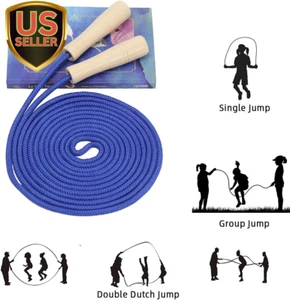 16 FT Long Jump Rope for Kids, Adjustable Double Dutch Skipping Rope with Woo... - Picture 1 of 12
