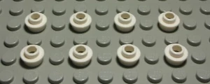 Lego Platte rund mit Loch 1x1 Weiss 8 Stück - Bild 1 von 1