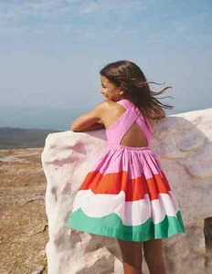 Mini Boden, Cross-Back Scallop Color Block Dress, Size 3-4YR - Picture 1 of 3