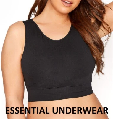 BEAUFORME WOMENS SEAMLESS LONGLINE PADDED PULL ON COMFORT BRA BRALETTE TOP WIRELESS