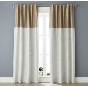 Better Homes & Gardens Brown 50"x84" Polyester Blackout Curtain Panels (9E) - Picture 1 of 3