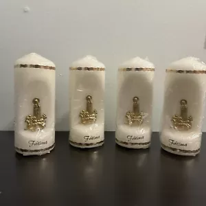 4x Mary Our Lady of Fatima Candle - Portugal - 5 In Sealed W/Medallion Catholic - Picture 1 of 11
