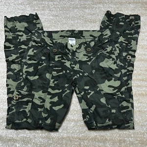 Levis Boys Cargo Pants Camo Green Size 12 Adjustable Waist Military Style - Picture 1 of 9