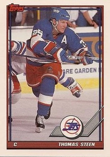 #218 Thomas Steen - Winnipeg Jets - 1991-92 Topps Hockey - Image 1 of 1