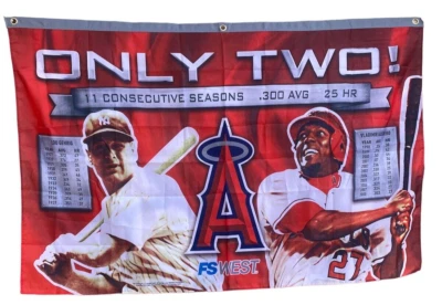 Los Angeles Angels Flag Banner 36" x 56" Only Two! Vlad Guerrero Lou Gehrig - Image 1 of 4