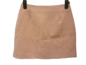 Boohoo Damen Größe 12 14 W29 Rosa Smart Freizeit Strukturiert Geometrisches Muster Waffelrock - Bild 1 von 9