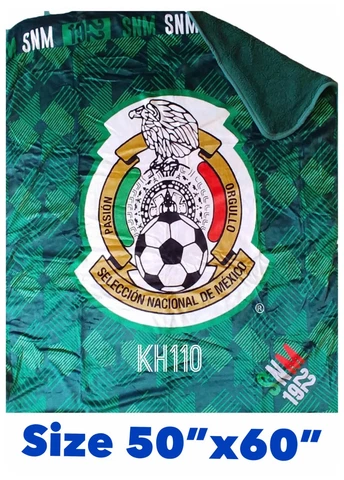 Mexico National Soccer Team Sherpa Lining Kids Throw Blanket 50"x 60" Cover