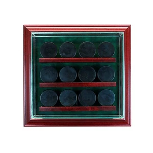 12 Estuche de exhibición de gabinete de vidrio de hockey nuevo disco UV ENVÍO GRATUITO - Imagen 1 de 4