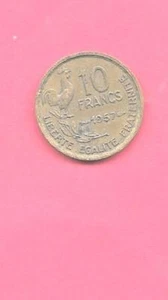 FRANCE FRENCH KM915.1 1957 VF-VERY FINE-NICE CIRCULATED OLD 10 FRANC COIN - Picture 1 of 1