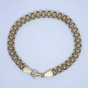 9ct Gold Chain Bracelet Double Belcher Link Design 4.4g 18cm - Picture 1 of 13