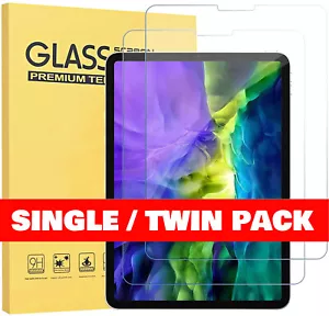 [2 Pack] Tempered Glass Screen Protector For iPad 10.9" Air 4/5th Pro 11 1/2/3  - Picture 1 of 9