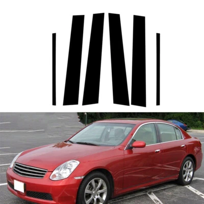 6 peças adesivo para tampa de postes de pilar de janela de carro para Infiniti G35 G37 Sedan 02-13 - Imagem 1 de 4