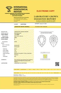 IGI Zertifikat 1,51ct Birnenform Laborgefertigter Schliff Diamant E Farbe VVS2 Reinheit - Bild 1 von 2