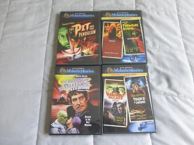 Vincent Price MGM Midnite Movies 6 Films 4 DVDs Haunted Palace Masque Red Death - Image 1 of 4