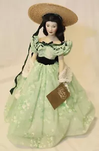 Lo que el viento se llevó Franklin muñeca reliquia como nueva Scarlett O'Hara vestido verde certificado de autenticidad - Imagen 1 de 8