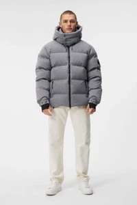 J Lindeberg Men's Creek Down Jacket AMOW09419 U199 Light Grey Melange Medium NWT - Picture 1 of 8