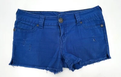 Amethyst Shorts Womens 9 Blue Cutoff Distressed Hot Pants Low Rise - Image 1 of 4