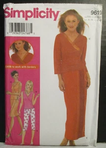 Simplicity Pattern 9619 Misses Wrap Top Skirt 2 Lengths Pants Size 14-20 Uncut - Picture 1 of 12