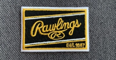 RAWLINGS BASEBALL EMBROIDERED IRON ON PATCH—BLACK—BRAND NEW!!