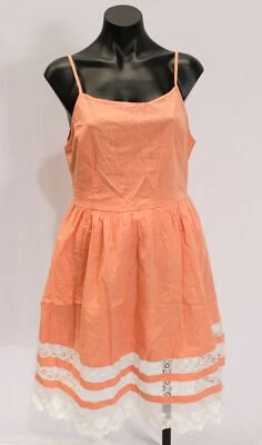 Esley женщин спагетти ремень кружева деталь Fit & Flare платье BL1 оранжевый большой новый с Ярлыками - Изображение 1 из 4