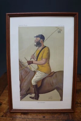 Polo Vanity Fair retrato conde de Harrington enmarcado 1891 - REIMPRESIÓN DE MARZO Foto 1 de 4