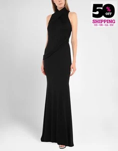RRP€2790 GIVENCHY Maxi Gown FR38 US6 UK10 M Black Silk Blend Ribbon Open Back - Picture 1 of 8