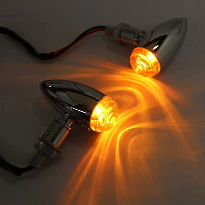 Bullet Motorcycle Turn Signals Amber Indicators For Harley Davidson Iron 883 — 第 1/4 张图片