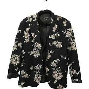 INC International Concepts Slim Fit Blazer Mens XL Black Floral Print Two Button - Picture 1 of 8