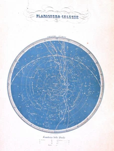 CELESTIAL MAP "Planisfero Celeste" 1845 F. Marmocchi / C. Maggi - Picture 1 of 5