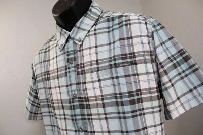 Eddie Bauer Hiking Button Up Shirt Plaid Wicking Short Sleeve Mens Size Large - Image 1 of 4