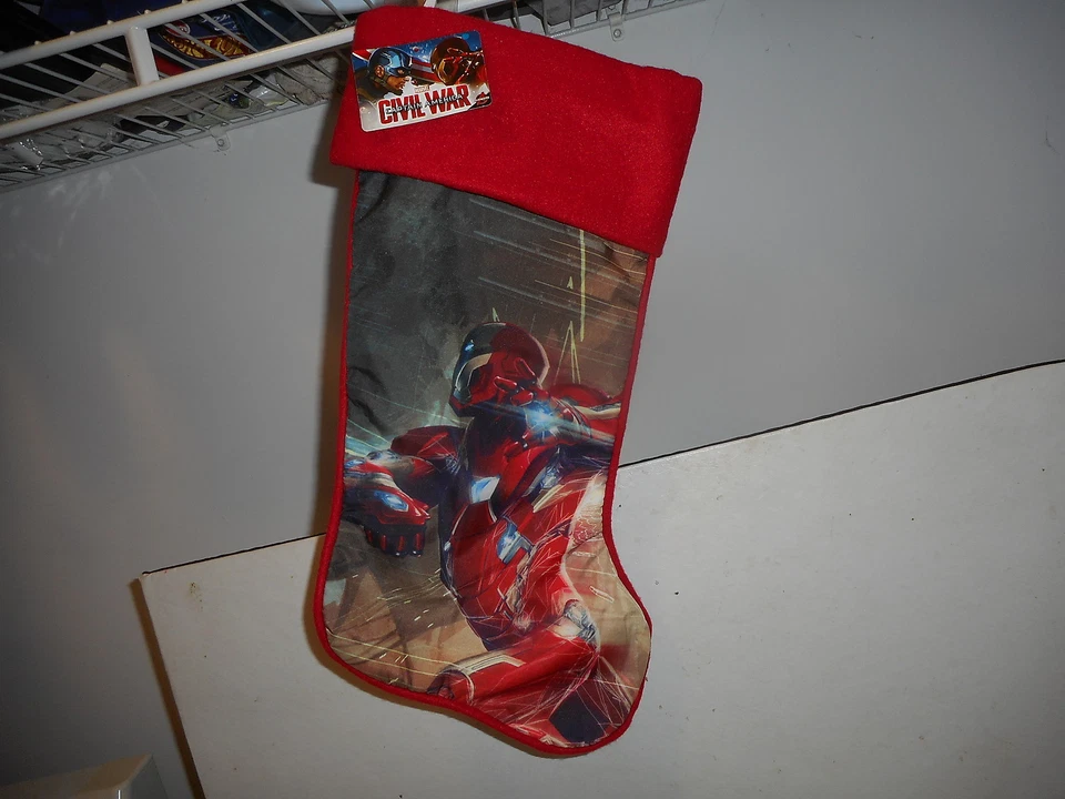 Marvel 17" IRON MAN Christmas Stockings AVENGERS Santa Hat with PomPom -