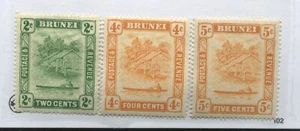 Brunei 1924-33 2, 4, and 5 cents mint o.g. hinged - Picture 1 of 1