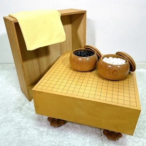 Japanese Go Board Kaya Wood Honkaya With Legs / Go Stones Size 34 Set From Japan - Picture 1 of 21
