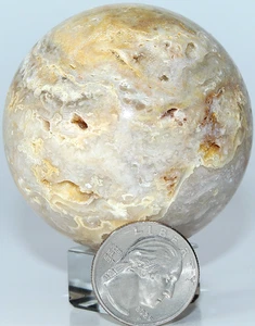 Brazilian Agate Quartz Druzy Sphere/ 9.40 oz (266.48gr) / 2.32" (58.92mm) 3757 - Picture 1 of 15