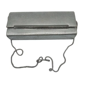 Kate Landry Damen Silber Glitzer Clutch Abendtasche Handtasche Seil Riemen - Bild 1 von 6