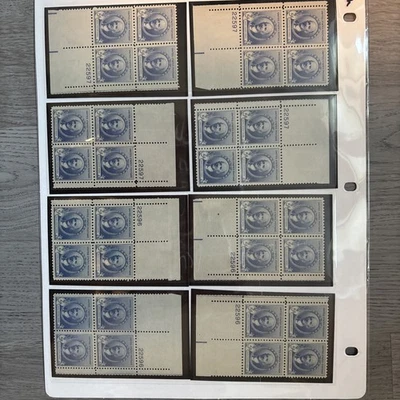 8 PC LOT US Stamp #887 Daniel Chester French 5c - 8 Plate Block of 4 - MNH - Image 1 of 3