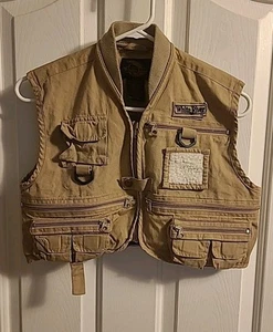White River Fly Shop Fishing Vest Tan Cotton Youth Sz L (14-16) - Picture 1 of 6