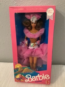 Muñeca Barbie brasileña vintage 1989 sellada Mattel rara japonesa escritura en caja - Imagen 1 de 9