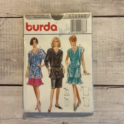 Burda 4387 Sewing Pattern Tunic Top Shirt Skirt Flounce Hem Sizes 12-22 UNCUT - Image 1 of 4