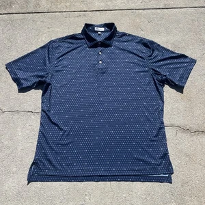 Peter Millar Poloshirt Herren Large Blau Sommer Komfort Totenkopf Print Golf Stretch - Bild 1 von 12