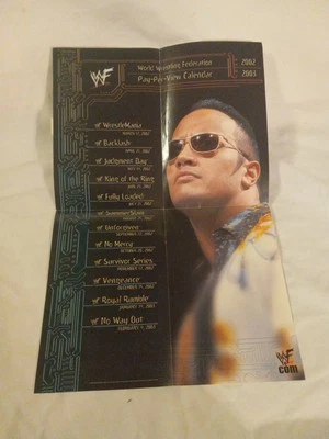 Póster del calendario de pago por visión de WWF 2002-03 con The Rock Mailer Foto 1 de 4