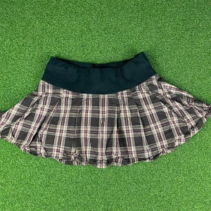 Squeeze Jeans Junior Marrone Plaid Elastico Vita Larga Pieghe Minigonna Tg L - Foto 1 di 4