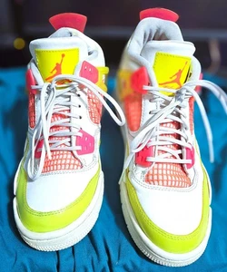 Nike Jordan 4 retro gs youth US Sz. 5.5 lemon venom - Picture 1 of 7