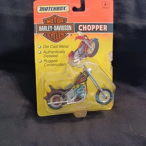 1993 MATCHBOX HARLEY DAVIDSON CHOPPER MOTORRAD DRUCKGUSS AUTO MOC VERSIEGELT - Bild 1 von 6