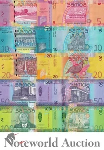 SAMOA 5 10 20 50 100 Tala ND 2017 P 38 39 40 41 44 Set 5 pcs UNC - Picture 1 of 3