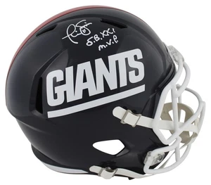 Giants Phil Simms "SB XXI MVP" Signed 81-99 TB Full Size Speed Rep Helmet BAS W - Picture 1 of 3