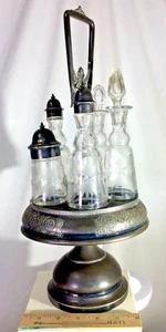 vintage Victorian Castor Set-silverplated revolving castor set - euc - Picture 1 of 6